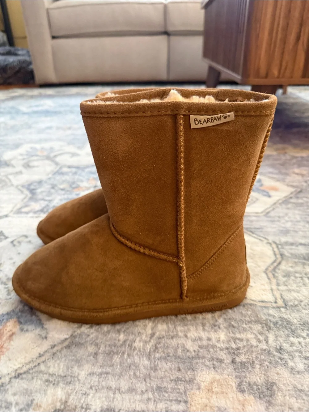 BearPaw Women's Chestnut Suede Shearling Boots